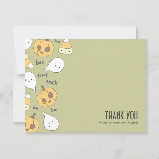 Trick Treat Boo! | Cartes de remerciement plates (Devant)
