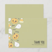 Trick Treat Boo! | Cartes de remerciement plates (Devant / Derrière)