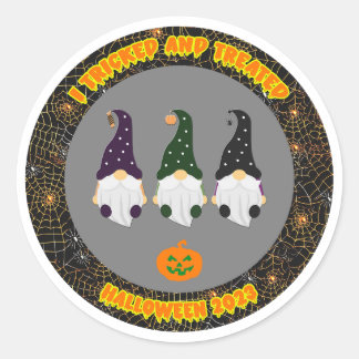Tricked en behandelde Halloween Sticker