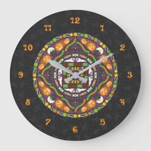 Tricks and Treats Mandala Clock Grote Klok