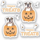 Tricks for Trets English Bulldog Oranje Sticker (Voorkant)