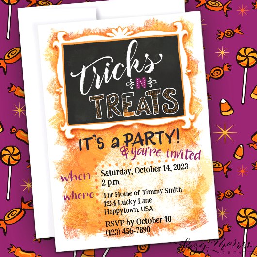 Tricks-n-Treats  Halloween uitnodiging