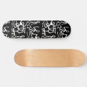 Tricks Stunts Stickmen Black White Skateboard (Horizontaal)