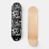 Tricks Stunts Stickmen Black White Skateboard (Voorkant)