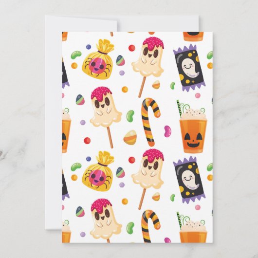 Tricks Traite Halloween Sweets Invitations Party (Dos)