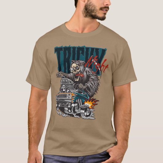 Tricky Night Halloween retro T-shirt (Voorkant)