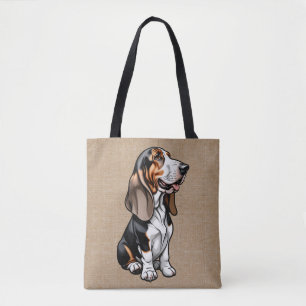 Tricolor Basset Hound Draagtas