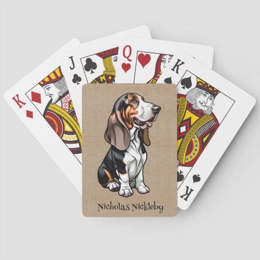 Tricolor Basset Hound Pokerkaarten (Achterkant)