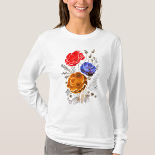 Tricolor Bloemen T-shirt