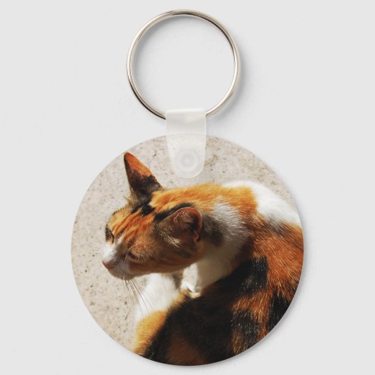 Tricolor Cat Sleutelhanger (Voorkant)