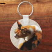 Tricolor Cat Sleutelhanger (Voorkant)