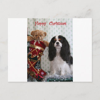 Tricolor Christmas Cavalier Feestdagenkaart