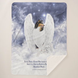 Tricolor Collie Angel & Cherubim, Dog Heaven - Sherpa Deken