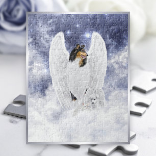 Tricolor Collie Angel en Cherubim in de Dog Heaven Legpuzzel