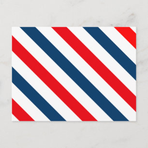 Tricolor Diagonal Stripes (blauw, wit en rood) Briefkaart
