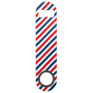 Tricolor Diagonal Stripes (blauw, wit en rood) Speed Flessenopener