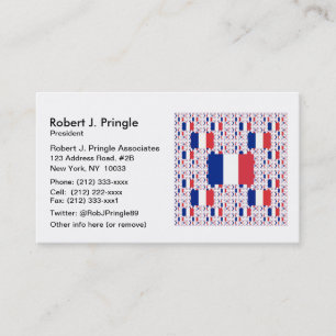 Tricolor France-vlag in meerdere kleurrijke lagen Visitekaartje