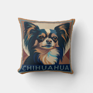 Tricolor Long Hazard Chihuahua Kussen