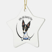 Tricolor Rat Terrier IAAM Keramisch Ornament (Links)