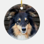 Tricolor Sheltie Keramisch Ornament (Achterkant)