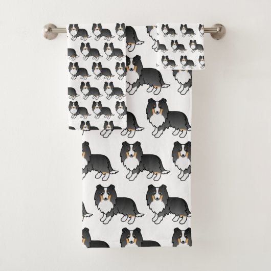 Tricolor Shetland Sheepdog Sheltie Chien Motif (En situation)