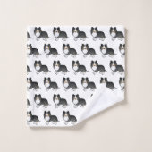 Tricolor Shetland Sheepdog Sheltie Chien Motif (Gant de toilette)