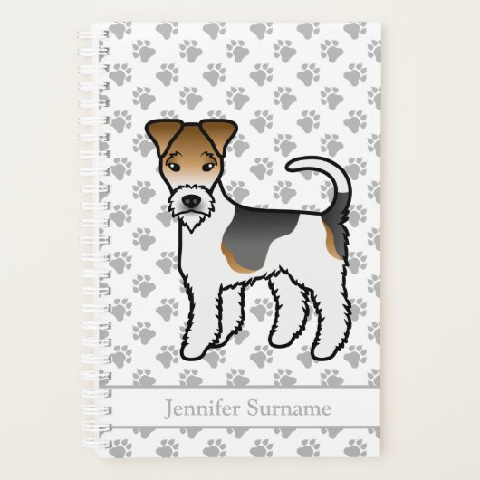 Tricolor Wire Fox Terrier Chien Mignon & Nom (Devant)