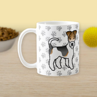 Tricolor Wire Fox Terrier Cute Dog Koffiemok
