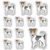 Tricolor Wire Fox Terrier Cute Dogs Sticker (Voorkant)