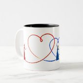 Tricolore Coeur arménien Mug (Devant gauche)
