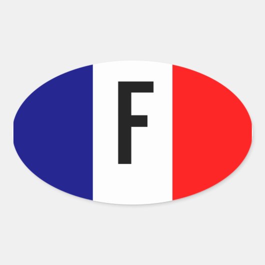 Tricolore Français Ovale Sticker (Voorkant)