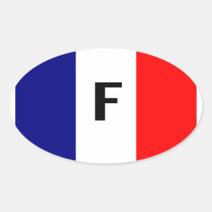 Tricolore Français Ovale Sticker