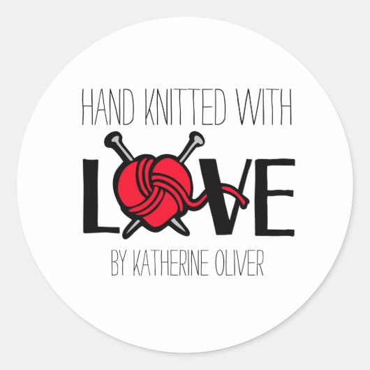 tricot à main autocollants cadeau en laine rouge (Devant)