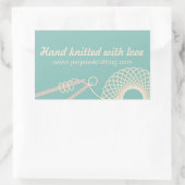 tricot à main stickers crème turquoise (Sac)