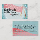 Tricot aiguilles foulard rose gris cartes de visit (Devant / Derrière)