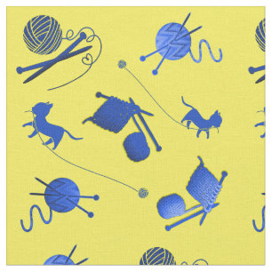 Tricot Bleu Motif à thème coudre tissu d'artisanat