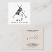 Tricot Crochet Aiguille Carte de visite artisanal (Devant / Derrière)