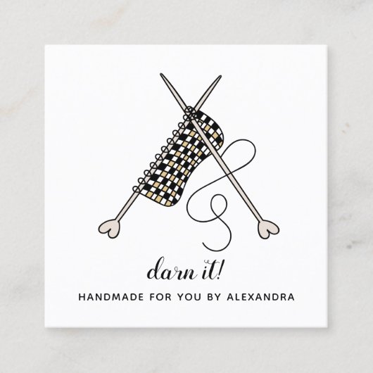 Tricot Crochet Aiguille Carte de visite artisanal (Devant)