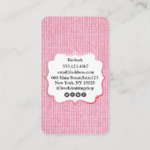 tricot d'oiseau aiguilles crochet carte de visite (Dos)