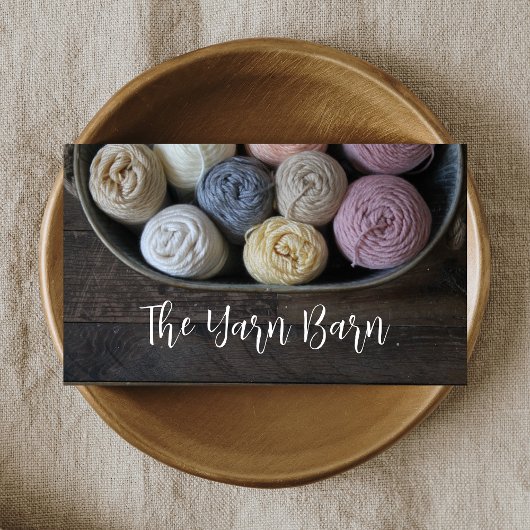 Tricot en fils rustique et Carte de visite Crochet