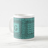 Tricot ENVERS SARCELLE Mug Blanc + Initiale (Devant gauche)