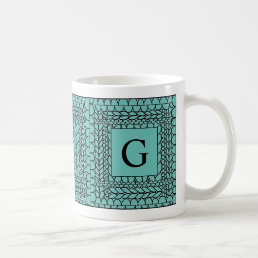 Tricot ENVERS SARCELLE Mug Blanc + Initiale (Droite)