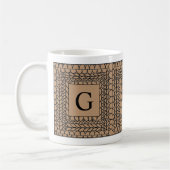 Tricot ENVERS TAN Mug Blanc + Initiale (Gauche)