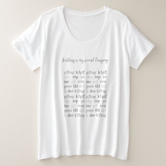 TRICOT EST MA SECONDE LANGUE Plus Taille T-shirt (Design devant)