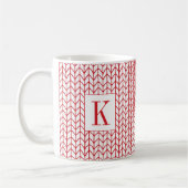 Tricot LIGNE ROUGE Mug Blanc + Initiale (Gauche)