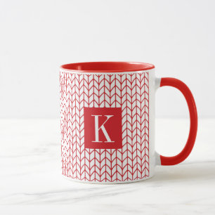 Tricot LIGNE ROUGE Tasse combo rouge + initiale II