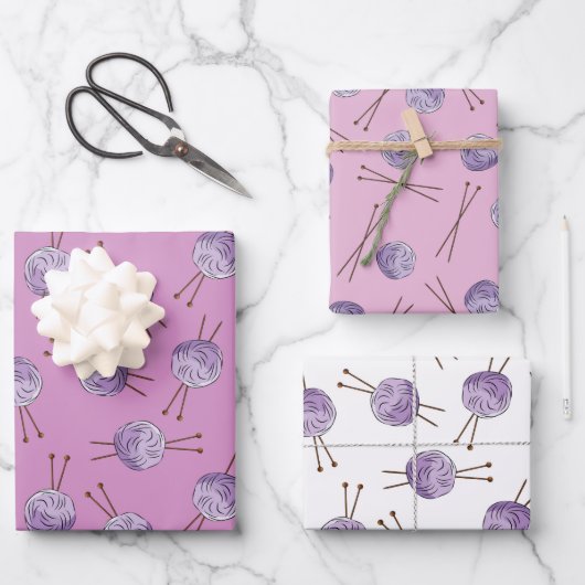 Tricot Love Wrapping Papier ensemble de 3 (Recto)