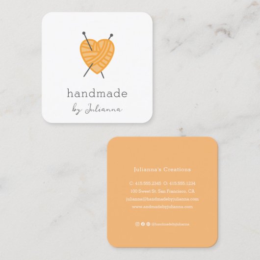 Tricot petit carte de visite (Devant / Derrière)