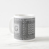 Tricot Point Gray Mug Blanc + Texte (Devant gauche)