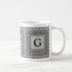 Tricot Point Gray Mug Blanc + Texte